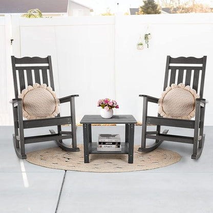 Stoog Outdoor & Indoor Rocking Chair, All-Weather Porch Rocker with 400 lbs Weight Capacity, Front Porch Rocking Chairs, for Backyard, Lawn, Fire Pit, Patio and Garden, Grey