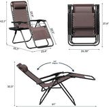 Greesum Zero Gravity Chairs Set of 2 Adjustable Steel Mesh Recliners Beach Deck Lawn Camping Patio Foldable Lounge - Photo 3