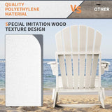 FUNBERRY Folding Adirondack Chair Set of 3, All Weather HDPE Fire Pit Chairs with Cup Holder for Outdoor - Photo 6