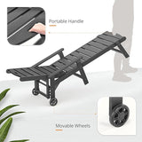 LUE BONA Outdoor Chaise Lounge, HDPS Chaise Lounger, 5 Positions Adjustable Lounge Chairs - Photo 5