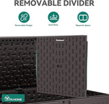 YITAHOME 220 Gallon Double-Wall Deck Box with Divider & Side Handles, Outdoor Large Storage for Patio Furniture Cushions - Photo 2