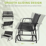 2-Person Outdoor Glider Bench - Patio Loveseat Swing Chair with Textilene Fabric & Powder-Coated Steel Frame - for - Photo 6