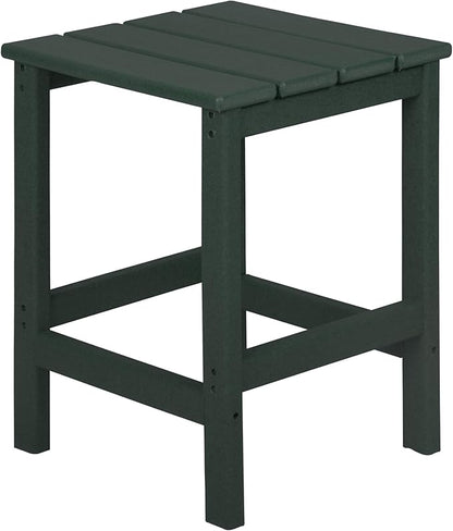 WestinTrends Malibu Outdoor Lounge Chairs Set, 5-Pieces Adirondack Chair Set of 2 with Ottoman and Side Table, All Weather Poly Lumber Patio Lawn Folding Chair for Outside, Dark Green