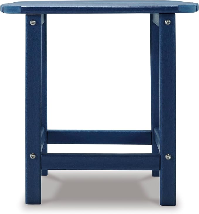 Signature Design by Ashley Outdoor Sundown Treasure HDPE End Table, Blue