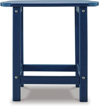 Signature Design by Ashley Outdoor Sundown Treasure HDPE End Table, Blue