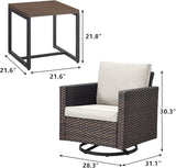 Rilyson Outdoor Patio Swivel Rocker Chairs - 3 Piece Wicker Patio Furniture Bistro Swivel Rocking Chairs Set with - Photo 2