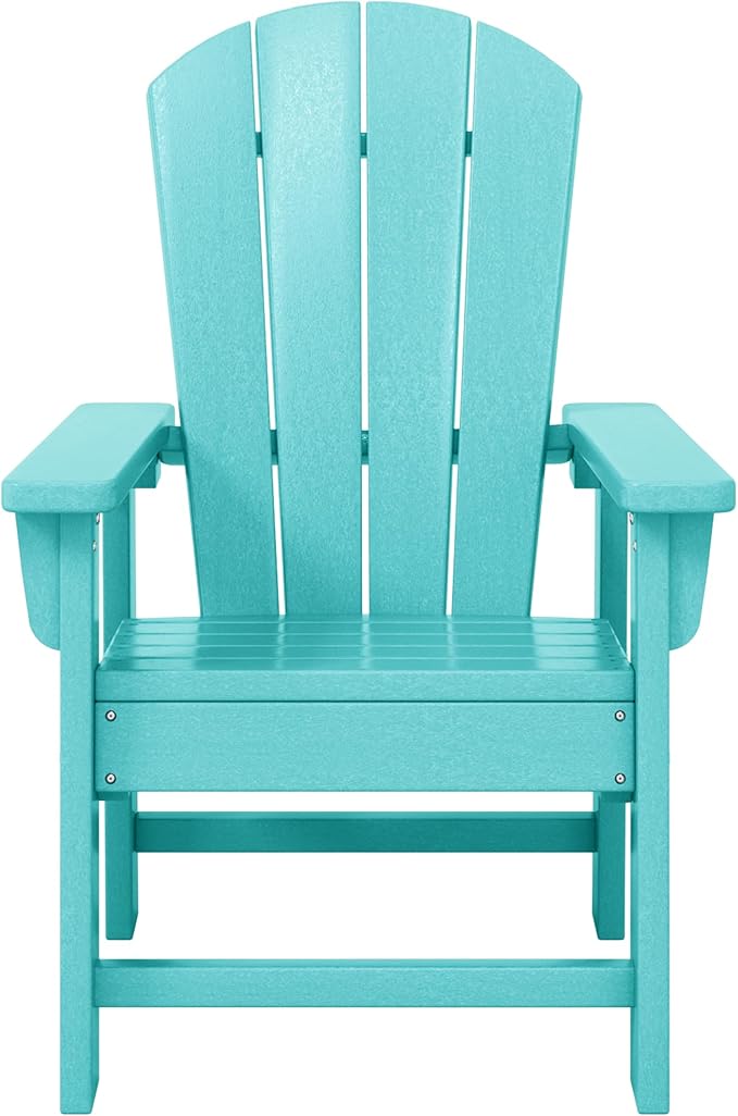 WestinTrends Malibu Kids Outdoor Adirondack Plastic Patio Chair (Set of 2), Turquoise