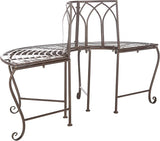 SAFAVIEH Outdoor Furniture Collection – Abia Rustic Brown Wrought Iron 50-Inch Curved Tree Bench - Photo 8