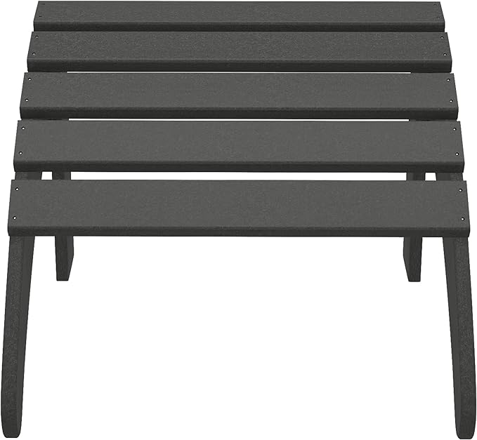 WestinTrends Outdoor Patio Adirondack Ottoman Foot Rest, All Weather Poly Lumber Foot Stool for Adirondack Chair, Widely Used for Outside Porch Pool Lawn Backyard, Gray