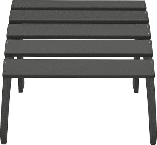 WestinTrends Outdoor Patio Adirondack Ottoman Foot Rest, All Weather Poly Lumber Foot Stool for Adirondack Chair, Widely Used for Outside Porch Pool Lawn Backyard, Gray