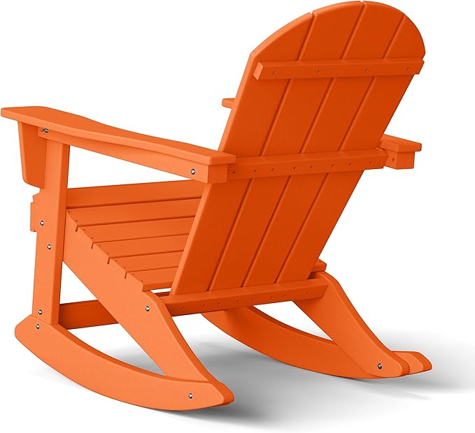WestinTrends Malibu Outdoor/Patio Poly Adirondack Rocking Chair, Orange