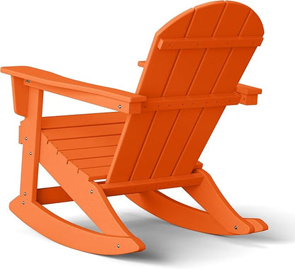 WestinTrends Malibu Outdoor/Patio Poly Adirondack Rocking Chair, Orange
