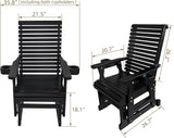 Fortune Candy Wooden Patio Glider for One Person, with High Backrest and Deep Contoured Seat, Solid Fir Wood - Photo 2
