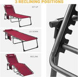 KingCamp Folding Outdoor Chaise Lounge - Photo 4