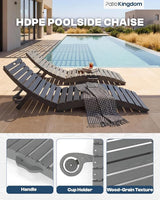 in-Pool Lounge Chairs Set of 2, Folding HDPE Pool Chairs Anti-Floating No Sandbags with Cup Holder & Handles - Photo 4