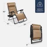 Best Choice Products Oversized Padded Zero Gravity Chair, Folding Outdoor Patio Recliner - Photo 2