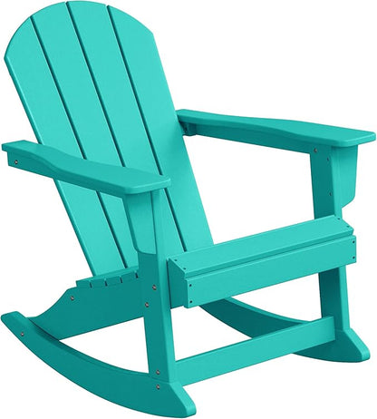 WestinTrends Malibu Outdoor/Patio Poly Adirondack Rocking Chair, Turquoise