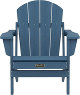 SERWALL Foldable Adirondack Chair Set of 2 for Patio Garden Outdoors Fire Pit-Blue - Photo 9