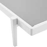 Modway Charleston Outdoor Patio Aluminum Metal Chaise Lounge Chair in White Gray - Photo 6