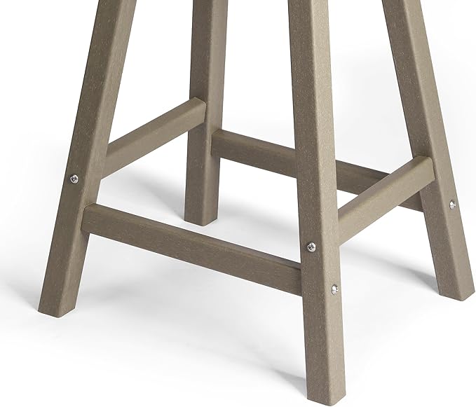 WestinTrends Malibu 2 Piece Set of 24 Height Outdoor/Patio Saddle bar stools, Weathered Wood