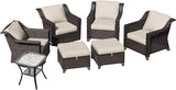 7 Pieces Patio Conversation Furniture Set - 2 Armchairs, 2 Ottomans, 2 Swivel Chairs, 1 Side Table - Photo 7