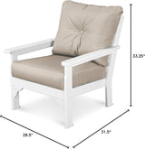 Polywood® Vineyard Deep Seating Chair in White/Cast Ash - Photo 3