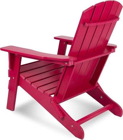 Shine Company Seaside Outdoor Weatherproof Folding Adirondack Chair, Chili Pepper