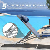 Domi Pool Lounge Chairs Set of 2, Aluminum Adjustable Outdoor Chaise Lounge - Photo 4
