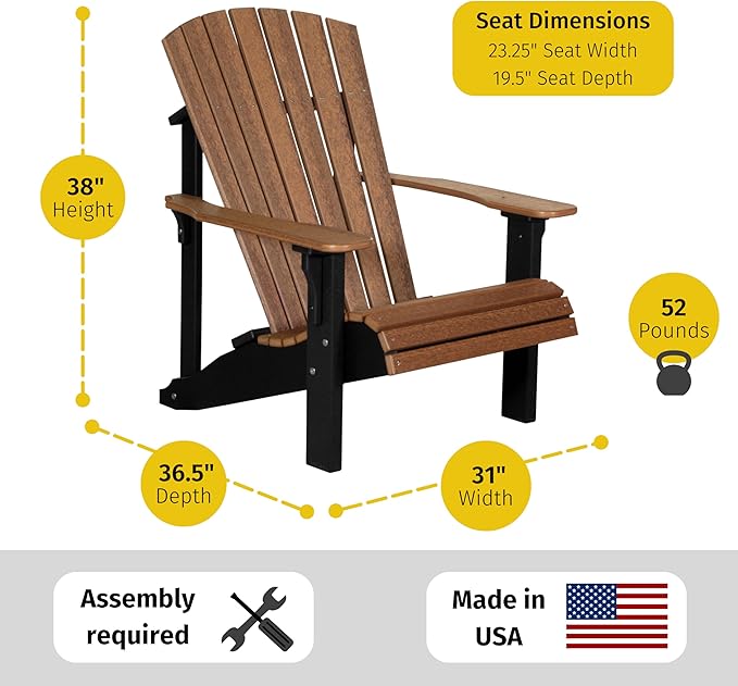 LuxCraft Deluxe Adirondack Chair - Available in 32 Color Options