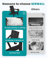 SERWALL Adirondack Chair Set of 6 with Dual Cup Holders, Folding Modern Adirondack Chairs - Photo 6