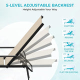 Outdoor Lounge Chair, Adjustable Patio Reclining Chaise with Textilene Fabric - Photo 4