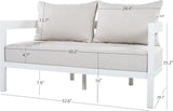 Merax 4 Piece Patio Outdoor Furniture Set, All-Weather Curved Aluminum Loveseat Sofa, 2 Armchairs w/Coushions - Photo 6