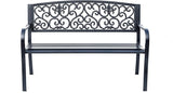 Hi-Line Gift Ltd. Iron Symphony- Steel and Cast Iron Garden Bench in Timeless Black - Photo 6