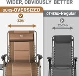 TIMBER RIDGE Oversized Zero Gravity Chair, 33In Wide XXL Zero Gravity Reclining Chair with Side Table - Photo 4