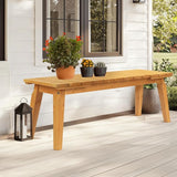 VINGLI Outdoor Wooden Bench, 45” 2-Person Backless Dining Bench - Photo 6
