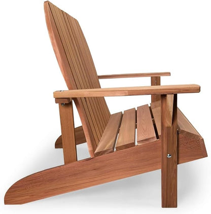 All Things Cedar 54” Wooden Adirondack Loveseat Chair, Outdoor Patio Seating, Natural
