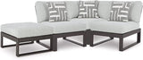 Signature Design by Ashley Beachloft Right-Arm Facing Casual 4-Piece Outdoor Sectional with Cushion and 3 Throw Pillows - Photo 1