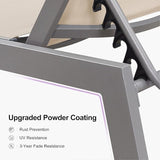 PURPLE LEAF 6-Piece Patio Chaise Lounge Outdoor Pool Lounge Chairs with Adjustable Backrest and Side Tables Aluminum - Photo 6