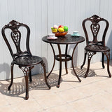 Outdoor Dining Chair Cast Aluminum Patio Chairs Set of 2 All-Weather Patio Dining Chair with Adjustable Feet for - Photo 2