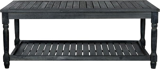 Safavieh Outdoor Collection Oakley Dark Slate Grey Coffee Table