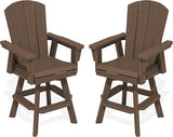 SERWALL Swivel Adirondack Barstools Set of 2, HDPE Outdoor Swivel Bar Chairs Set of 2 for Patio, Poolside, Garden - Photo 1
