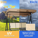 Tangkula 3 Person Patio Swing, Steel Frame with Polyester Angle Adjustable Canopy, All Weather Resistant Swing Bench - Photo 6