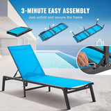 VEVOR 2 Pcs Chaise Lounge Chairs Outdoor, Aluminum Patio Lounge Chair with Adjustable 5-Position - Photo 7