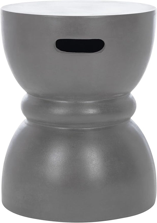 SAFAVIEH Outdoor Collection Haruki Modern Dark Grey Concrete Round Accent Table (Fully Assembled)