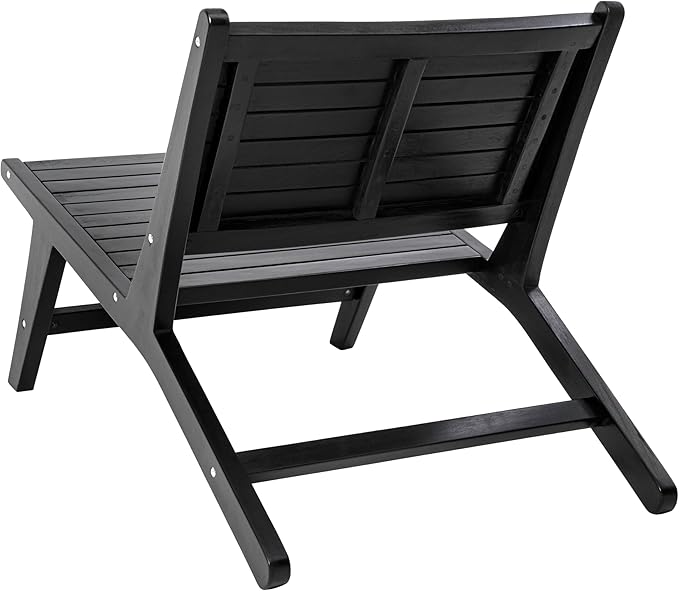 Eyely TAP2000C Virellan Mid-Century Modern Wood Armless Outdoor Lounge Chair, Contemporary, Bohemian, Coastal - Photo 5