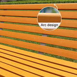 Outdoor Garden Bench, Metal Benches with Back, Loveseat Chair, Traditional Wooden Patio Bench Seat for Outside - Photo 6