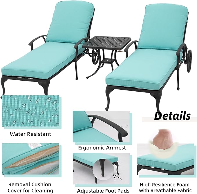 Chaise Lounge Outdoor Chair with Side Table - Photo 3