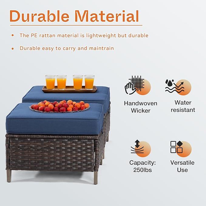 Joyside Patio Ottoman Set of 2 - Photo 4