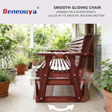 5FT Outdoor Glider with Cupholders, High Roll Back, 3-Seater Glider Chair - Photo 4