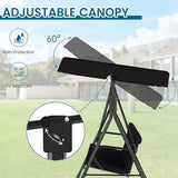 Durable Outdoor Glider Swing with Canopy，Patio Garden Bench and Stand for Backyard, Porch, or Lawn - Photo 4